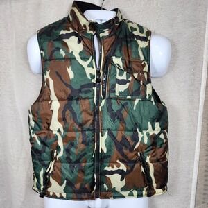 Sportfak Boys L 14/16 Camo Puffer‎ Vest Zip Front Padded Hunting Outdoor Jacket